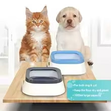 No-Spill Pet Food & Water Bowl – Double Bowl with Anti-Slip Mat